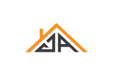Ev ya da gayrimenkul için JA logosu. Bu logoda harfler ve çatı var. Bu başlangıç için hangi şirket veya markanın adı uygun olacaktır.