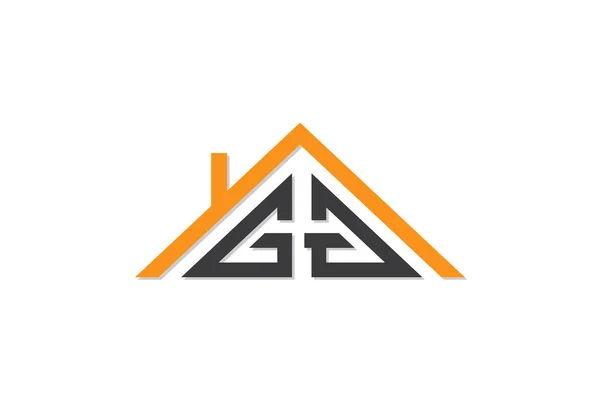 Creative Initial Letters Logo House Real Estate Логотип Сочетается Буквами — стоковый вектор