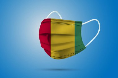 Realistic Protective Medical Mask with National Flag of Guinea. Health care and medical concept With the flag. Vector illustration.
