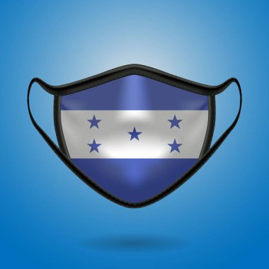 Realistic Protective Medical Mask with National Flag of Honduras. Health care and medical concept With the flag. Vector illustration.