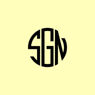 Yaratıcı Yuvarlak Harfler SGN Logosu. Bu başlangıç için hangi şirket veya markanın adı uygun olacaktır.