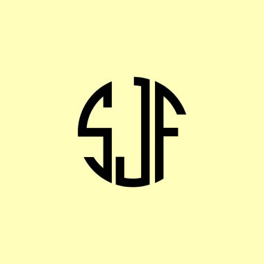 Yaratıcı Yuvarlak Harfler SJF Logosu. Bu başlangıç için hangi şirket veya markanın adı uygun olacaktır.