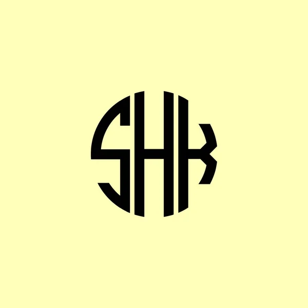Lettres Initiales Arrondies Créatives Shk Logo Conviendra Pour Quelle Entreprise — Image vectorielle
