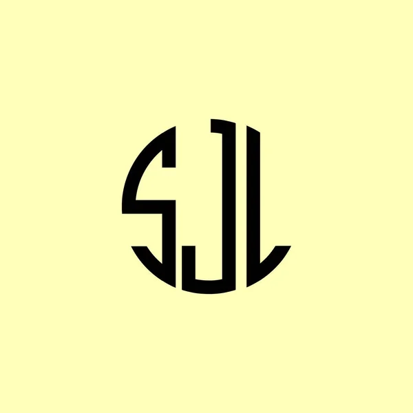 Letras Iniciales Redondeadas Creativas Sjl Logo Será Adecuado Para Qué — Archivo Imágenes Vectoriales