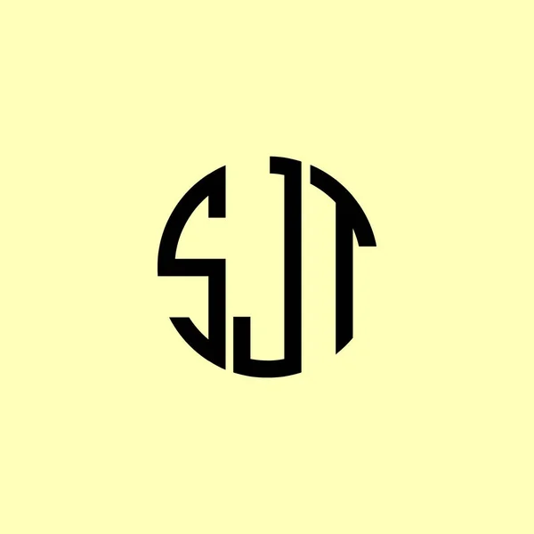 Letras Iniciales Redondeadas Creativas Sjt Logo Será Adecuado Para Qué — Archivo Imágenes Vectoriales