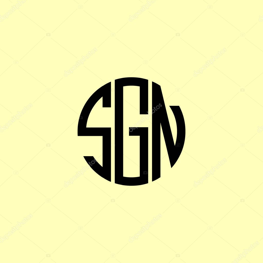 Creative Rounded Initial Letters SGN Logo. It will be suitable for which company or brand name start those initial.