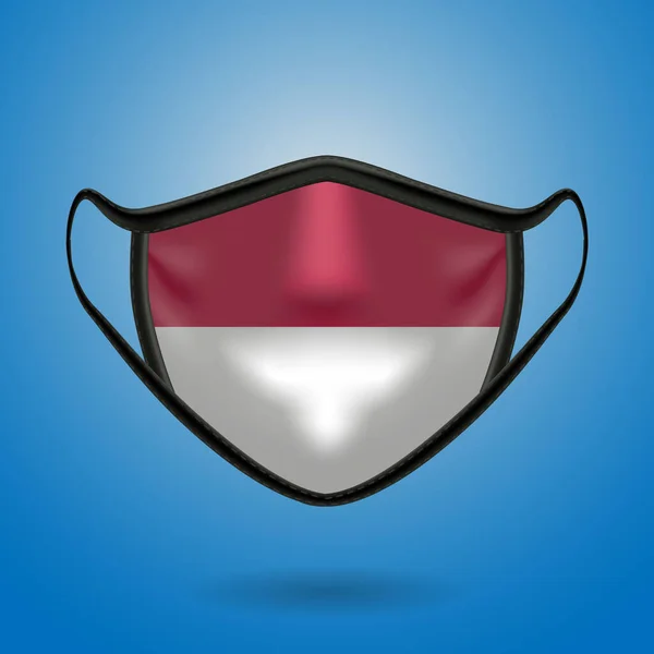 Ρεαλιστική Προστατευτική Ιατρική Μάσκα Εθνική Σημαία Της Ινδονησίας Υγειονομική Περίθαλψη — Διανυσματικό Αρχείο