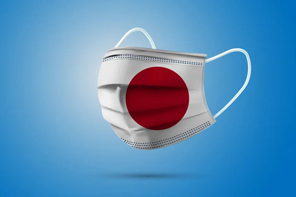 Realisztikus Védőorvosi Maszk Japán Nemzeti Zászlóval Egészségügyi Orvosi Koncepció Zászlóval — Stock Vector