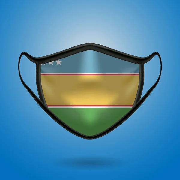 Máscara Médica Realista Protectora Con Bandera Nacional Karakalpakstan Salud Concepto — Archivo Imágenes Vectoriales