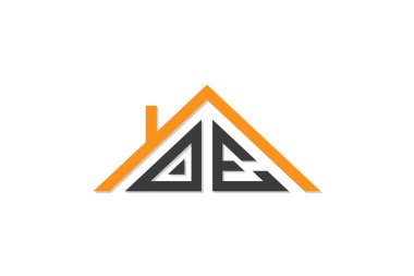 Ev ya da gayrimenkul için OE logosu. Bu logoda harfler ve çatı var. Bu başlangıç için hangi şirket veya markanın adı uygun olacaktır.