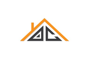 Ev ya da gayrimenkul için OC logosu. Bu logoda harfler ve çatı var. Bu başlangıç için hangi şirket veya markanın adı uygun olacaktır.