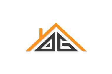 Ev ya da gayrimenkul için OG logosu. Bu logoda harfler ve çatı var. Bu başlangıç için hangi şirket veya markanın adı uygun olacaktır.