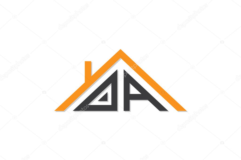 Creative Initial letters OA logo for house or real estate. This logo incorporate with letters and House roof. It will be suitable for which company or brand name start those initial.