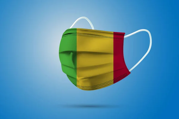 Reális Védő Orvosi Maszk Mali Nemzeti Zászlóval Egészségügyi Orvosi Koncepció — Stock Vector