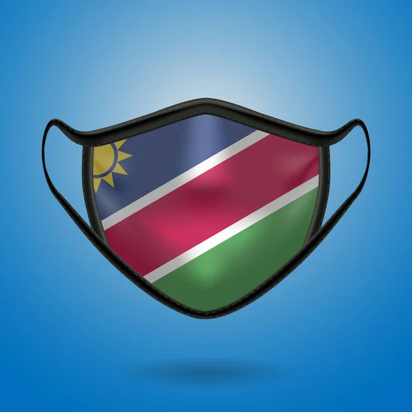 Máscara Médica Protección Realista Con Bandera Nacional Namibia Salud Concepto — Archivo Imágenes Vectoriales