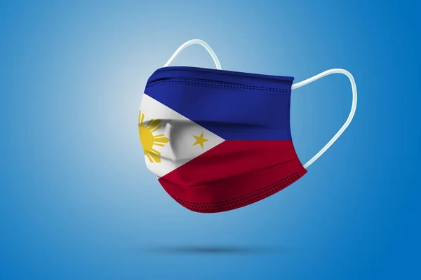 Máscara Médica Protección Realista Con Bandera Nacional Filipinas Salud Concepto — Archivo Imágenes Vectoriales