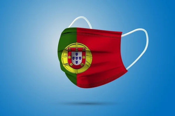 Máscara Médica Protección Realista Con Bandera Nacional Portugal Salud Concepto — Vector de stock