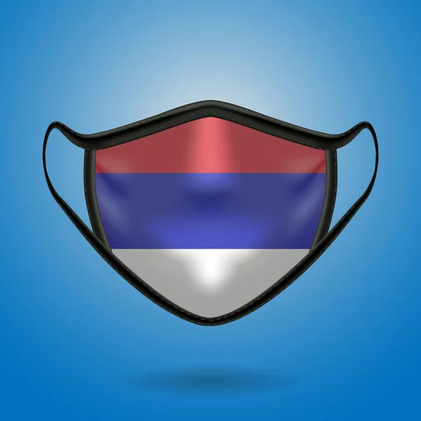 Realistická Ochranná Lékařská Maska Národní Vlajkou Republiky Srbské Zdravotní Péče — Stockový vektor