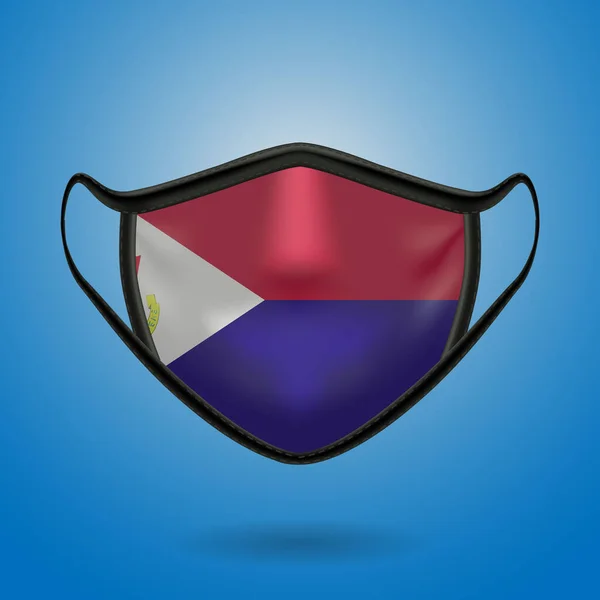 Máscara Médica Proteção Realista Com Bandeira Nacional São Martinho Saúde — Vetor de Stock