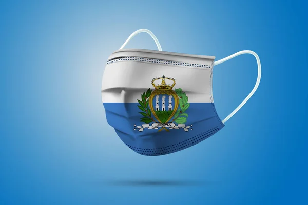 Máscara Médica Proteção Realista Com Bandeira Nacional San Marino Saúde — Vetor de Stock