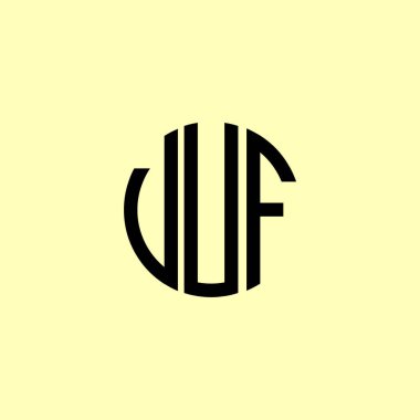Yaratıcı Yuvarlak Baş harfler VUF logosu. Bu başlangıç için hangi şirket veya markanın adı uygun olacaktır.