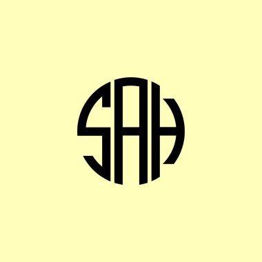 Yaratıcı Yuvarlak Baş harfler SAH logosu. Bu başlangıç için hangi şirket veya markanın adı uygun olacaktır.