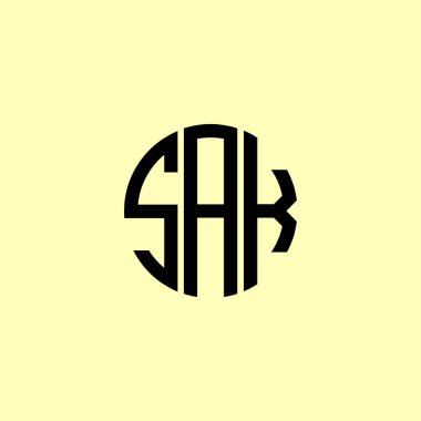 Yaratıcı Yuvarlak Harfler SAK Logosu. Bu başlangıç için hangi şirket veya markanın adı uygun olacaktır.