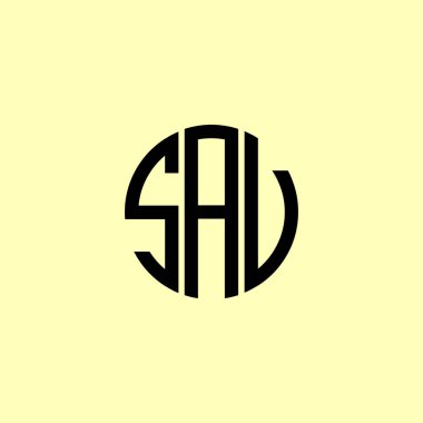 Yaratıcı Yuvarlak Harfler SAV logosu. Bu başlangıç için hangi şirket veya markanın adı uygun olacaktır.