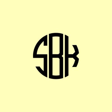 Yaratıcı Yuvarlak Harfler SBK Logosu. Bu başlangıç için hangi şirket veya markanın adı uygun olacaktır.