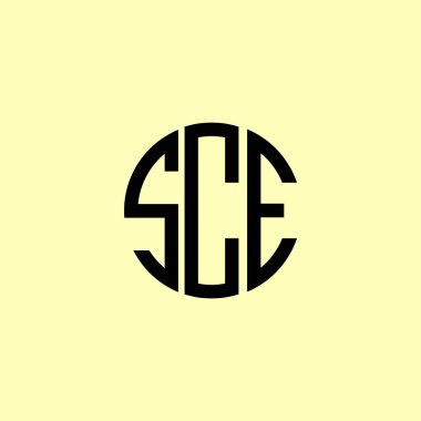 Yaratıcı Yuvarlak Baş Harfler SCE logosu. Bu başlangıç için hangi şirket veya markanın adı uygun olacaktır.