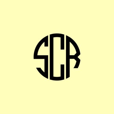 Yaratıcı Yuvarlak Harfler SCR logosu. Bu başlangıç için hangi şirket veya markanın adı uygun olacaktır.