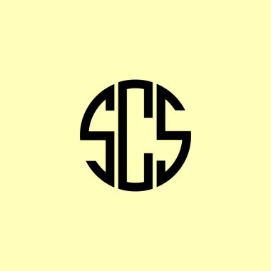 Yaratıcı Yuvarlak Harfler SCS Logosu. Bu başlangıç için hangi şirket veya markanın adı uygun olacaktır.