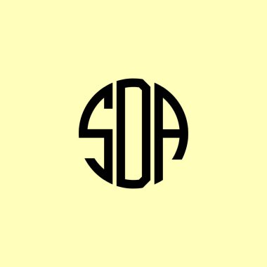 Yaratıcı Yuvarlak Harfler SDA Logosu. Bu başlangıç için hangi şirket veya markanın adı uygun olacaktır.
