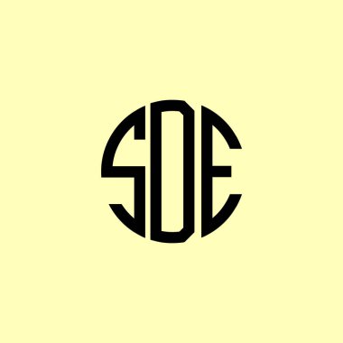 Yaratıcı Yuvarlak Harfler SDE Logosu. Bu başlangıç için hangi şirket veya markanın adı uygun olacaktır.
