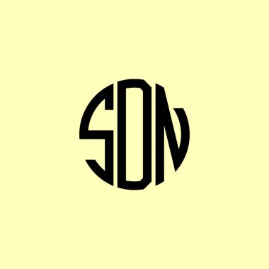 Yaratıcı Yuvarlak Harfler SDN Logosu. Bu başlangıç için hangi şirket veya markanın adı uygun olacaktır.