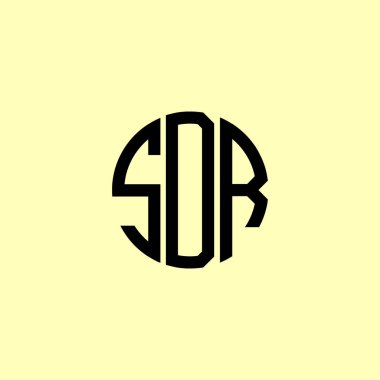 Yaratıcı Yuvarlak Harfler SDR logosu. Bu başlangıç için hangi şirket veya markanın adı uygun olacaktır.