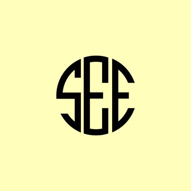 Yaratıcı Yuvarlak Baş Harfler SEE Logosu. Bu başlangıç için hangi şirket veya markanın adı uygun olacaktır.
