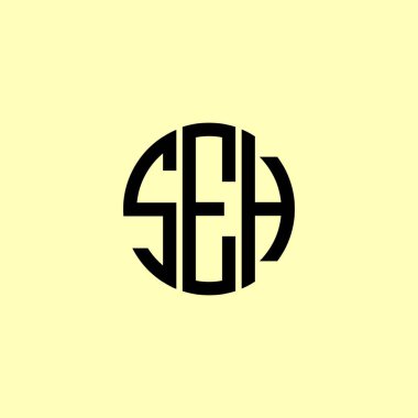 Yaratıcı Yuvarlak Harfler SEH logosu. Bu başlangıç için hangi şirket veya markanın adı uygun olacaktır.