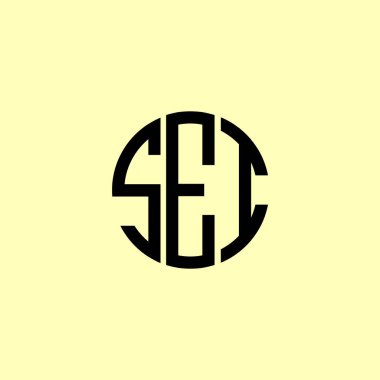 Yaratıcı Yuvarlak Harfler SEI logosu. Bu başlangıç için hangi şirket veya markanın adı uygun olacaktır.