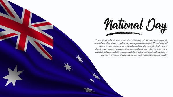 Bandeira Dia Nacional Com Bandeira Austrália Ele Será Usado Para — Vetor de Stock