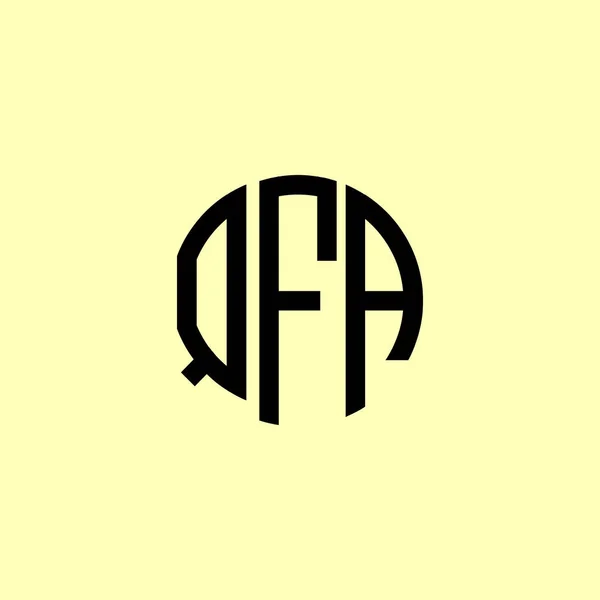 Creative Rounded Initial Letters Qfa Logo Het Zal Geschikt Zijn — Stockvector