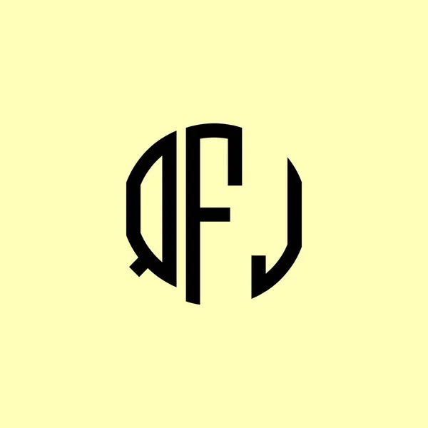 Letras Iniciales Redondeadas Creativas Logo Qfj Será Adecuado Para Qué — Vector de stock