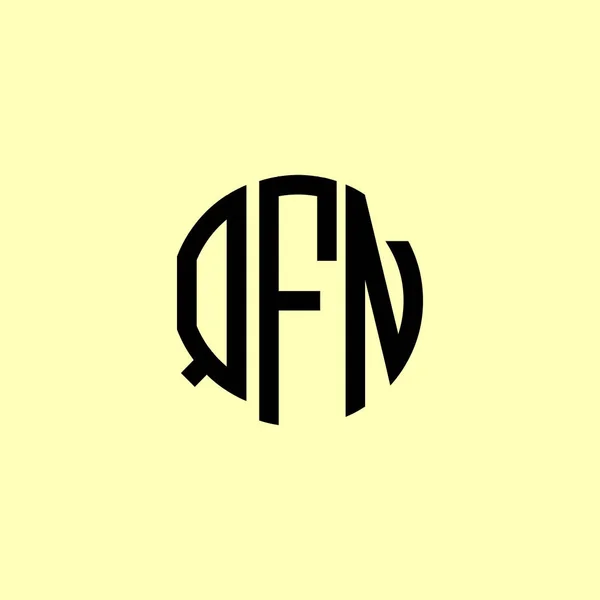 Letras Iniciales Redondeadas Creativas Logo Qfn Será Adecuado Para Qué — Vector de stock