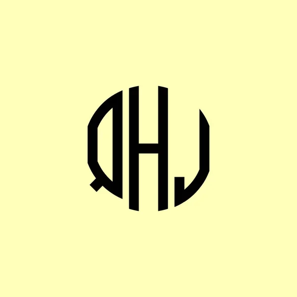 Logo Creativo Arrotondato Iniziale Qhj Sarà Adatto Quale Azienda Marca — Vettoriale Stock
