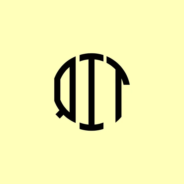 Letras Iniciales Redondeadas Creativas Logo Qit Será Adecuado Para Qué — Vector de stock