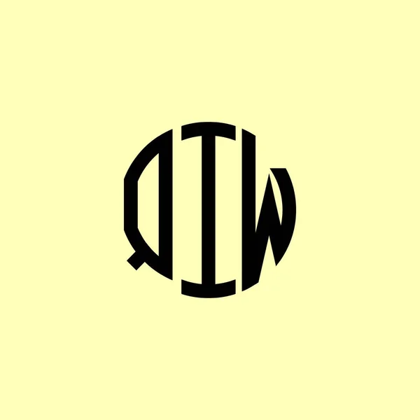 Kreativa Rundade Inledande Bokstäver Qiw Logotyp Det Kommer Att Vara — Stock vektor