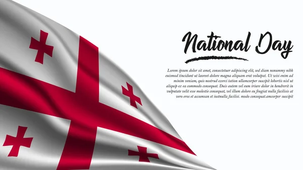 Bandeira Dia Nacional Com Fundo Bandeira Geórgia Ele Será Usado — Vetor de Stock