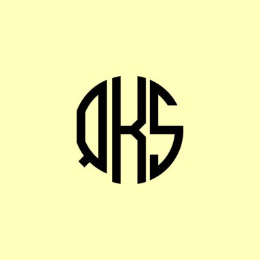 Yaratıcı Yuvarlak Harfler QKS logosu. Bu başlangıç için hangi şirket veya markanın adı uygun olacaktır.
