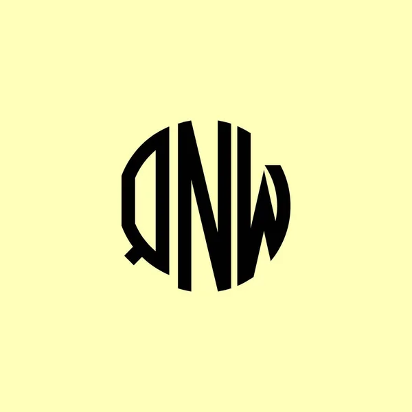 Cartas Iniciais Arredondadas Criativas Qnw Logo Será Apropriado Para Qual —  Vetores de Stock