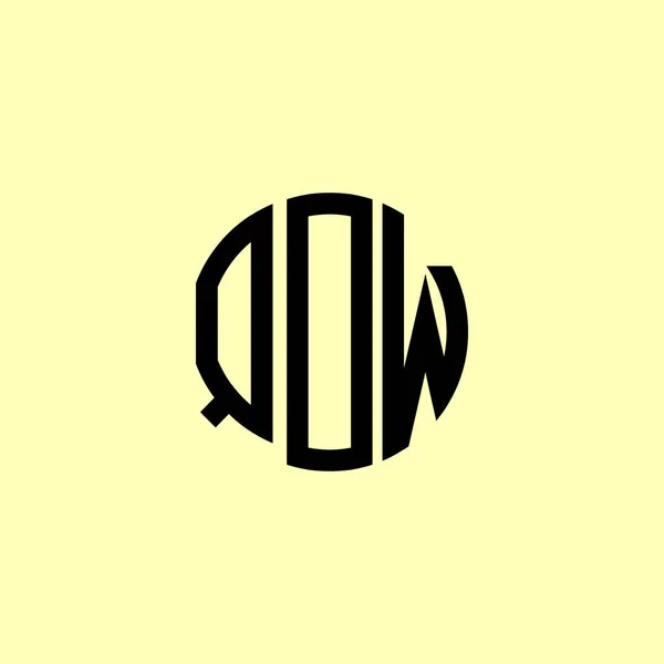 Logo Qow Zakulacených Počátečních Písmen Creative Bude Vhodné Pro Kterou — Stockový vektor